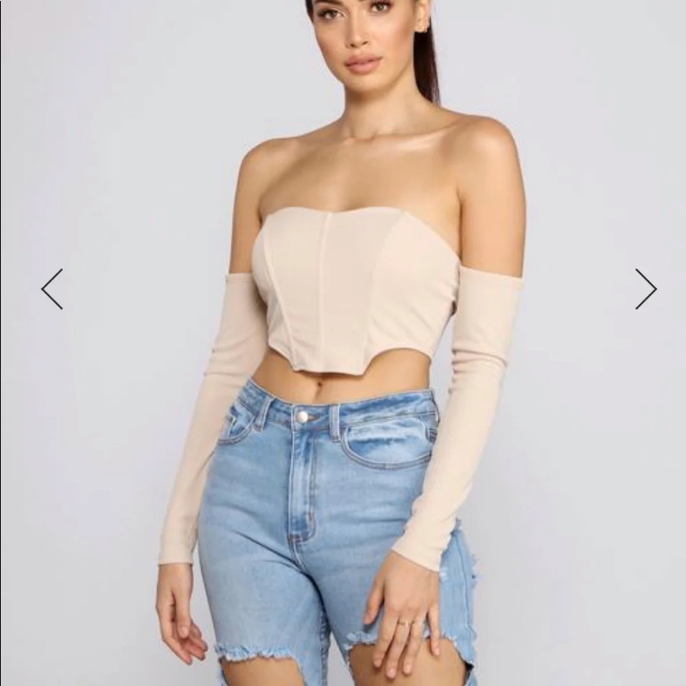 Bustier Crop Top Off Shoulder